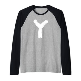 Creative Bold White Letter Y - Design - Alphabet - Marker Raglan Baseball Tee