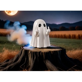Funny Ghost Halloween Decoration Figurine for Home Display – Cute Spooky Desk Ornament with Playful Design for Party Decor