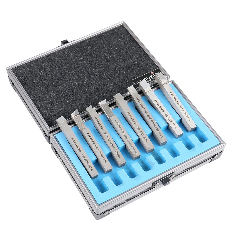 Accusize Industrial Tools 5/16'' 8 Pc H.S.S. Tool Bit Set,