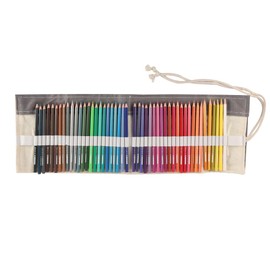 ZONADAH Canvas Color Pencil Bag 48 Pieces Colored Pencil with 48 Slots Wrap Pencil Rolls Pencil Roll Organizer Coloring Pencil Artist Colored Pencils for Drawing Coloring and Sketching