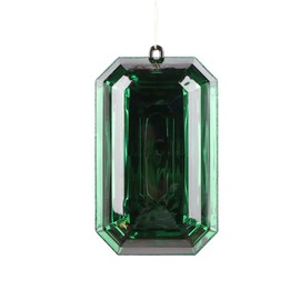 Vickerman 8" Dark Green Rectangle Jewel Glitter Ornament, Includes 2 Pieces per Bag