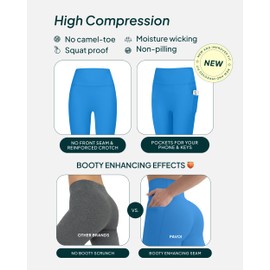 PAVOI ACTIVE Leggings with Pockets | Compressive High Waisted Butt Sculpting Women's Full Length Workout Pants | HiPerform | Large, Royal Blue