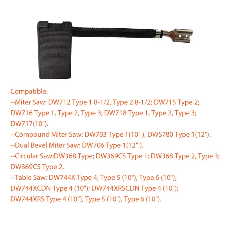UFelice 4 Carbon Motor Brushes Compatible with Dewalt DW718 /