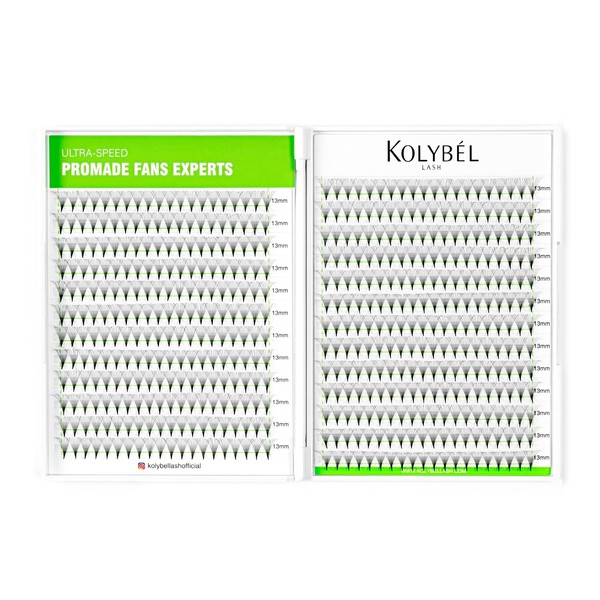Kolybel 500 Premade Fans Lash Extensions 12D 9mm Single Length
