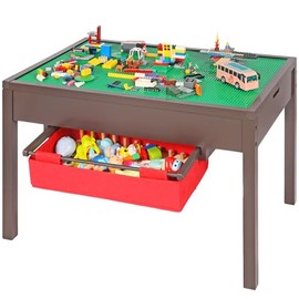 RedSwing 2-in-1 Kid Activity Table with Storage for Older Kids, Large Play Table for Kids,Boys,Girls,Espresso