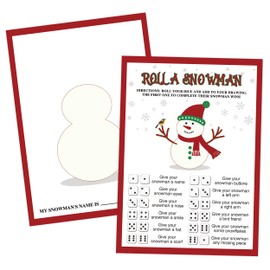 Roll A Snowman Game, Christmas Party Games, Winter Supplies, Xmas Gifts, Holiday Classroom Game, Winter Holiday Xmas Activities, Family Party Activity for Large Groups - 25 Players, 02