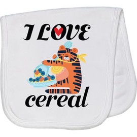 inktastic Cereal Lover Cute I Love Cereal Baby Burp Cloth White 401aa