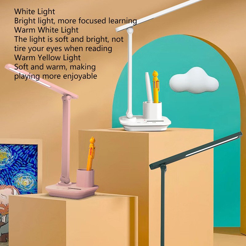 LED Desk Lamp 3 Colors Stepless Dimming Touch Control Eye