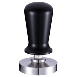 ANCLLO Calibrated Espresso Tamper Coffee Powder Press for Barista, 51mm with Flat Base, 304 Stainless Steel, Rustproof, Black Ergonomics Handle