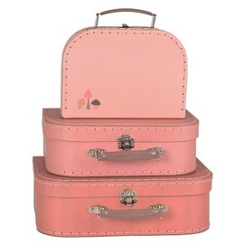 Egmont Toys 530139 - Set of 3 Briefcases Roses Mushroom Children's Decoration, multicoloured, Vintage