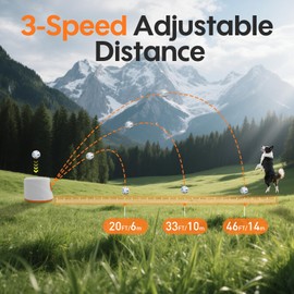 Abdtech Automatic Ball Launcher for Dogs - Dog Ball Thrower Launcher with 3 Etpu Sphere, 3 Adjustable Distances (20ft/33ft/46ft), Interactive Thrower Machine, Mental Stimulation Dog Toys