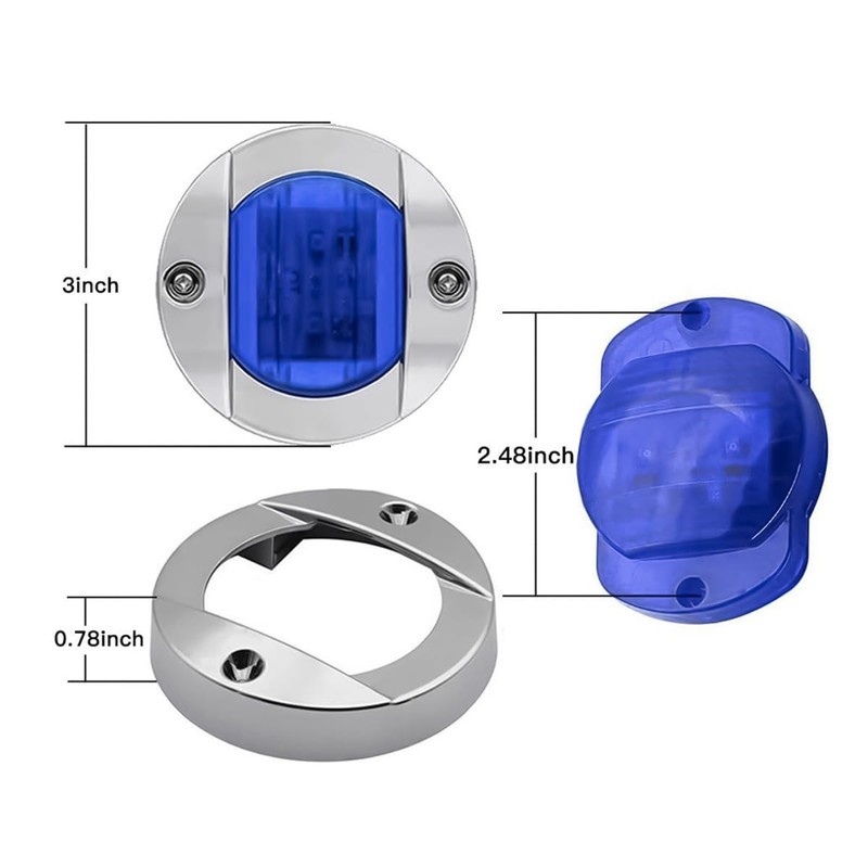 Hsthe Sea 4 Pack Boat Light 12V Round Marine Lamp
