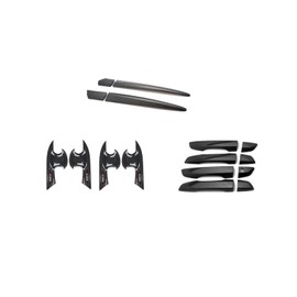 x xotic tech Exterior Door Handle & Bowl Side Mirror Stripe Cover Trim Combo Kit,Carbon Fiber Pattern,Compatible with Honda Civic 10th Gen Sedan 2016-2021 (Without Keyless Entry Hole)