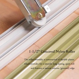 Sliding Mirror Door Rollers Assembly Fit Contractors Part #W8020C, 1-1/2" Nylon Concave Wheels, 2-1/2" Hole Centers, Top Adjustable, Yellow Zinc Plated, 4 Pack