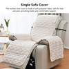 Recliner Chair Cover Thick T Shape Beige Anti Slip Reversible