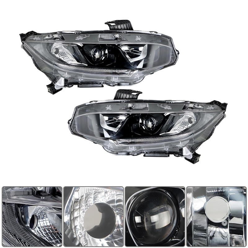 labwork Headlight Assembly Replacement for Honda Civic 2016-2021 Headlights Set