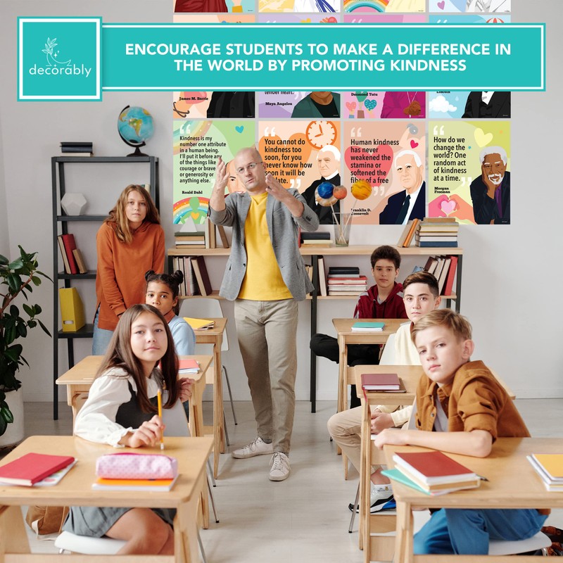 Decorably 12 Kindness Classroom Posters - 11x14in Kindness Posters, Kindness