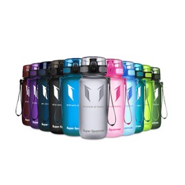 Super Sparrow Sports Water Bottle - 350ml - Non-Toxic BPA Free & Eco-Friendly Tritan Co-Polyester Plastic - For Running, Gym, Yoga, Outdoors and Camping