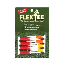 TourGear/Hireko FlexTee Flexible Golf Tees (8 Pack), Florescent Red/Orange/Yellow (product packaging may vary)