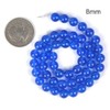 abalorio redondas sueltas de ágata azul de 8 mm para