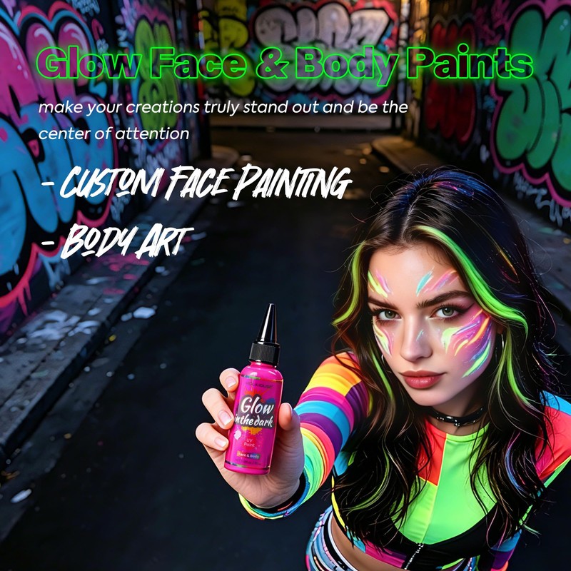 Glow in The Dark Paint, Washable & Long Lasting -