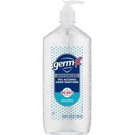 Germ-X Advanced Hand Sanitizer, Moisturizing Gel, 34oz Pump Bottle