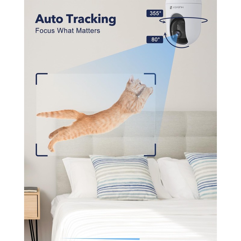 Indoor Security Camera 2K, Pet Camera with Phone App, WiFi