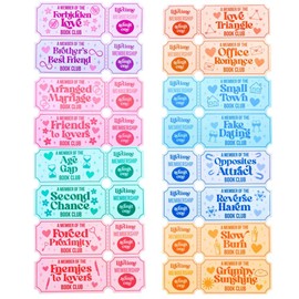 Book Trope Bookmarks 16PC – Ticket Shaped, Quirky and Fun Bookmarks for Women Aesthetic Stylish and Unique Reading Accessories, Great Gift for Avid Readers, Literature Lovers, and Book Clubs