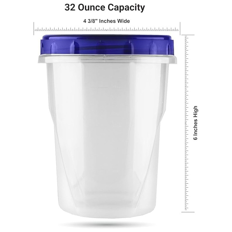 HomeyGear 32 oz - 8 Pack Twist Top Food Deli