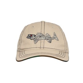WITHMOONS Cotton Fishing Hat Fish Bone Embroidery Trucker Dad Baseball Cap YZ10119, Beige, Large