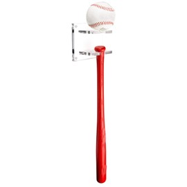 Better Display Cases Mini Baseball Bat and Ball Combo Vertical Display Wall Mount Clear Acrylic Bracket (A054-A)