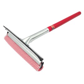 HERO Scheibenreiniger Scheibenabzieher mit Gummischwamm + Abziehlippe Fensterabzieher 40 cm Fensterwischer Auto Windschutzscheiben Fliegenschwamm Holzstiel Fensterputzer Autoschwamm Glasreiniger KFZ