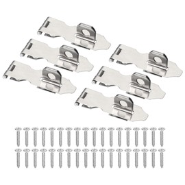 PATIKIL Door Lock Hasp Latch 2.2 Inch, 6 Pcs Stainless Steel Safety Hasp Lock Clasp Hinge Packlock with Screws for Door Gate Cabinet Closets, Silver