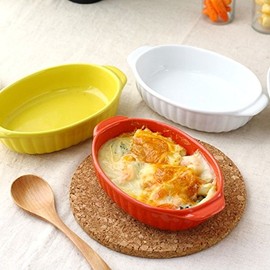 Oval Simple Au Gratin Plate, White