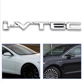 Frezon Car Emblem Sticker, 3D Metal i-VTEC Car Trunk Rear Turbo Fender Emblem Badge Decals Stickers