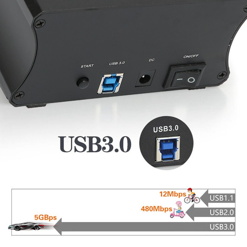 USB3.0 External Hard Drive Docking Station Copy Offline Clone Function