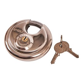 Amtech W4250 90mm Disc Padlock, Heavy Duty and Corrosion Resistant Stainless Steel Construction with 2 Keys