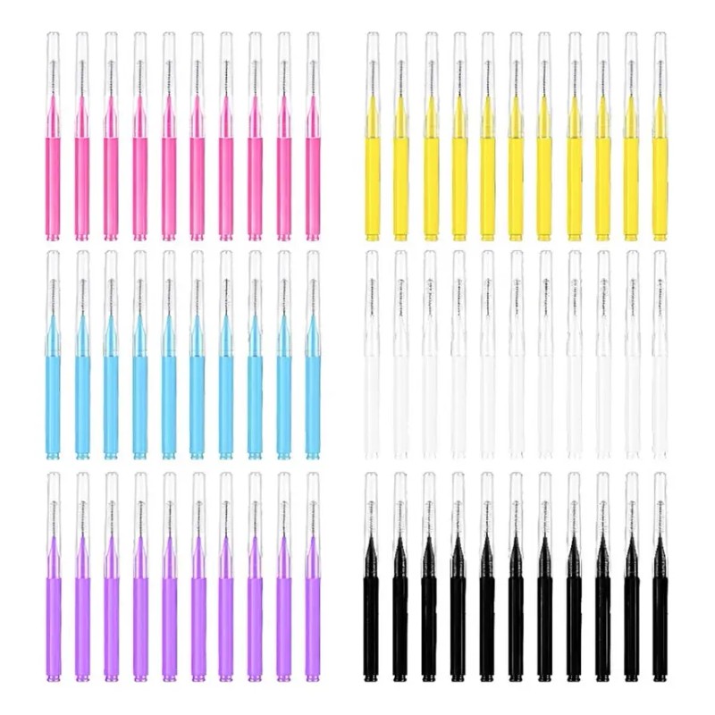 60 Pzas De Mini Cepillos Para Levantamiento Cejas Pestañas