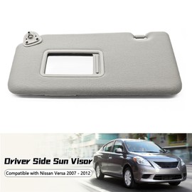 SIDMILE Driver Side Sun Visor 96401-EL31A Fit for Nissan Versa 2007-2012 Front Left Side Sun Protection Shade Gray
