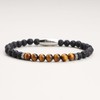 GAVU Mens Lava Stone Gemstone Bead Bracelet, Lava stone, tiger's