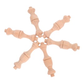 Gatuida 6Pcs Decorative Balusters with Unique Gourd Design Unpainted Solid Wood Mini Roman Pillars for Versatile Home Cabinet and DIY Decor Projects