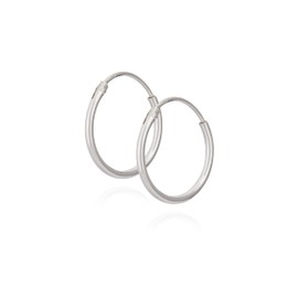 NKlaus 14 mm 925 Sterling Silver Creole Earrings 5161, Sterling Silver