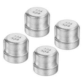 PATIKIL 1/4" NPT Pipe Fitting Cap, 4 Pack 304 Stainless Steel Pipe Cap for DIY, Plumbing System