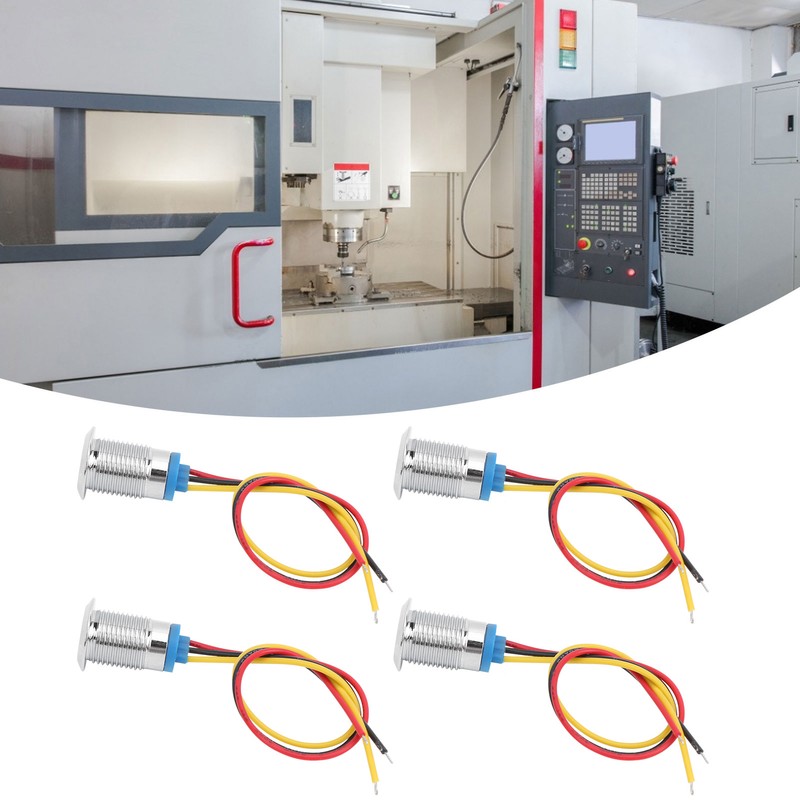 4 Sets PreWired Round LEDs Waterproof 2Color Light Common Anode