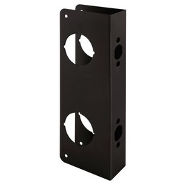 Prime-Line U 10750 Lock and Door Reinforcer – Reinforce and Repair Doors, Add Extra Security to Your Home and Prevent Unauthorized Entry - 5-1/2 in, 2-3/8 in. x 1-3/4 in, Bronze