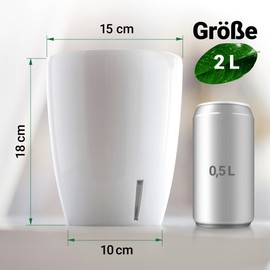 Happy Plants Orchid Pot Diameter 15 cm Flower Pot with Integrated Water Level Indicator, Self-Watering Flower Pot with Wick, Self-Watering System for Orchids - Transparent, 2 Litres