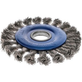 Honing Brush Round Brush for Angle Grinder 115 mm Diameter 115 x 12 mm Bore Size 22.2 mm Twisted Steel Wire, 0,50 mm TÜV Tested, Blue, 2631151