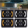 DOXMALL 4Pcs Fit For Peterbilt 379 Headlights 4x6 Led Headlights