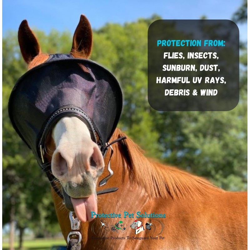 EquiVizor Solar Vizor Horse Fly Mask (Size Full), Superior UV