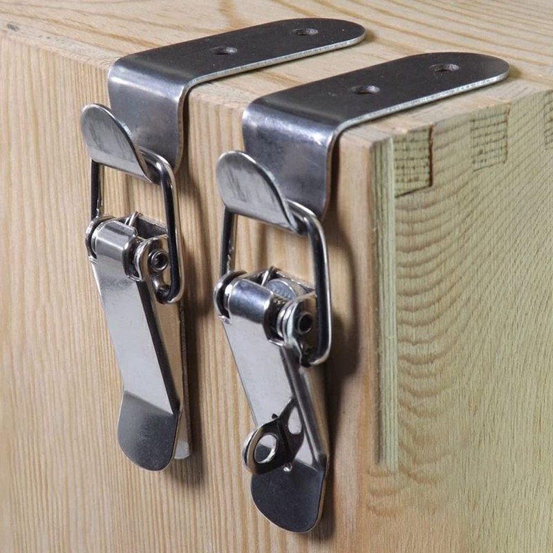 Oewnvmd 90 Degrees Duck-Mouth Buckle Hook Lock Stainless Steel Spring